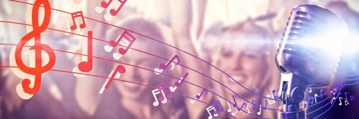 Composite image of close-up of microphone 