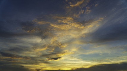 Sunset / sunrise with clouds beautiful sky