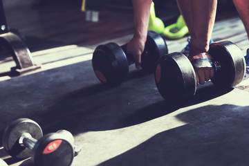 healthy people workout and building body at gym