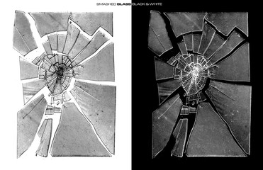 Smashed Glass Black and White 8