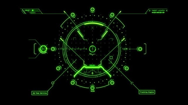 Green HUD Weapon Interface Motion Graphic Element
