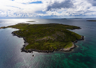 Scenic aerial view of coastal Connemara in County Galway on the Wild Atlantic way, West coast of ...