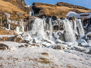 Fototapeta na wymiar Gluggafoss waterfall in Iceland