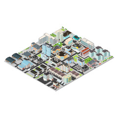 Large Isometric Vector City
- urban town cityscape.