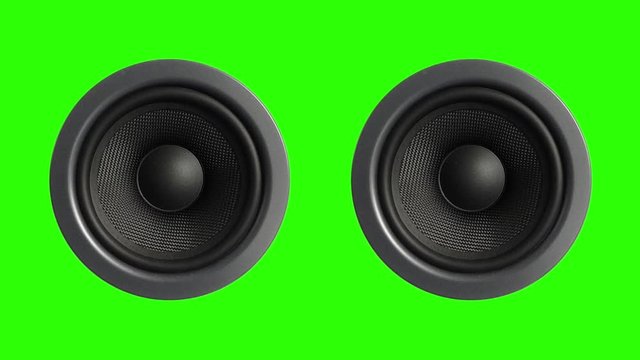 Two Speaker Stereo Music Green Screen 3D Rendering Animation