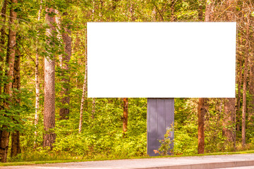 Mock up of large blank billboard, outdoors advertising board near the road