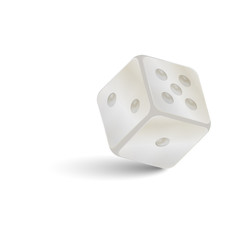 Game dice of stone with shadow. Vector illustration on white background