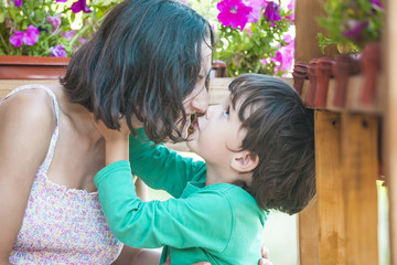 Mother's embrace.