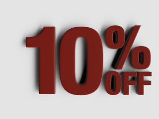 Venda Desconto Promoção 10 porcentagem 3d texto