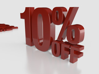 Venda Desconto Promoção 10 porcentagem 3d texto