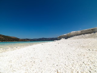 Salda lake beach in Burdur province of Turkey