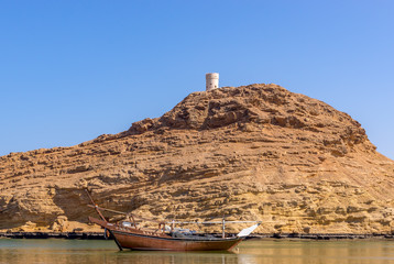 Traditional fishing boat in the bay of Sur - Sultanate of Oman