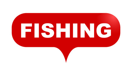 red vector bubble banner fishing