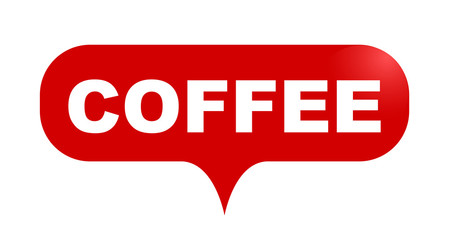 red vector bubble banner coffee