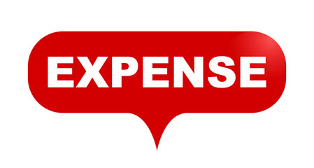 red vector bubble banner expense