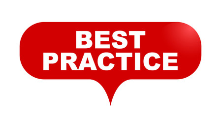 red vector bubble banner best practice