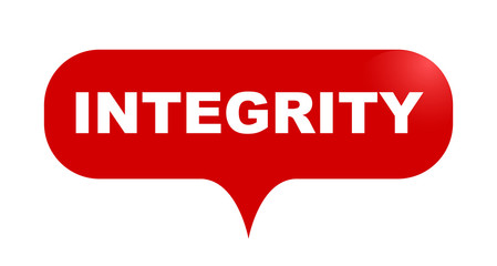 red vector bubble banner integrity