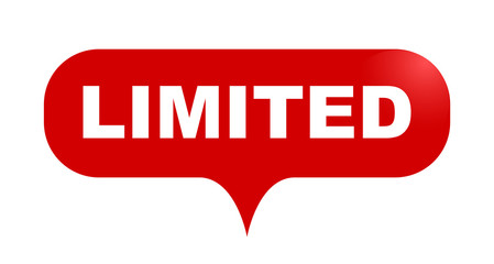 red vector bubble banner limited