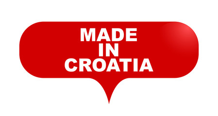 red vector bubble banner made in croatia