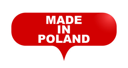 red vector bubble banner made in poland