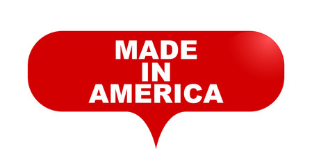 red vector bubble banner made in america
