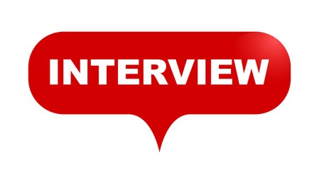red vector bubble banner interview