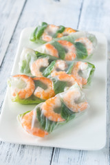 Shrimp rice paper rolls