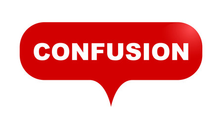 red vector bubble banner confusion