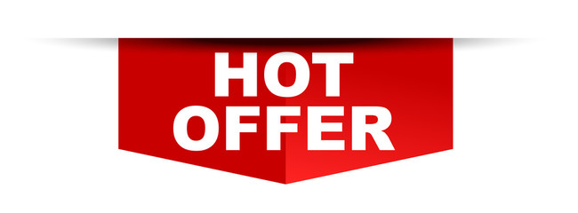 red vector banner hot offer