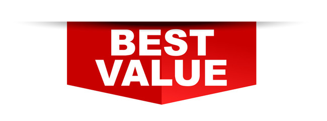 red vector banner best value