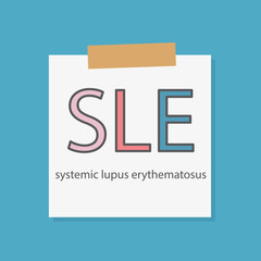 SLE Systemic Lupus Erythematosus written in a notebook paper- vector illustration