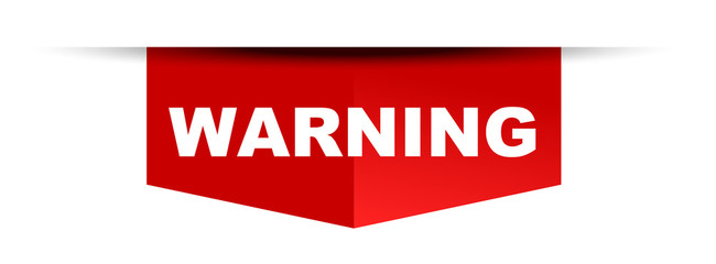 red vector banner warning