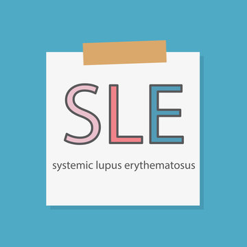 SLE Systemic Lupus Erythematosus written in a notebook paper- vector illustration