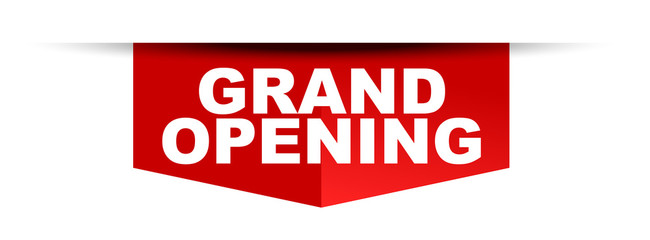red vector banner grand opening