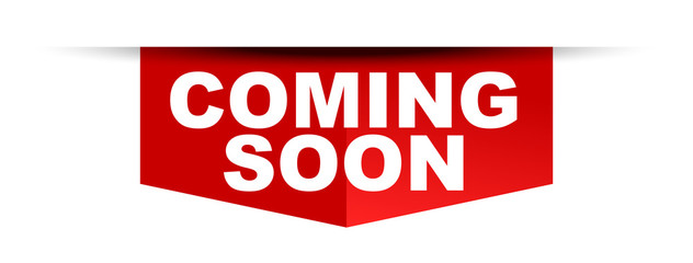 red vector banner coming soon
