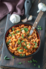 Bowl of mexican pinto beans