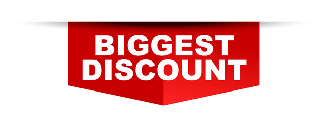 red vector banner biggest discount