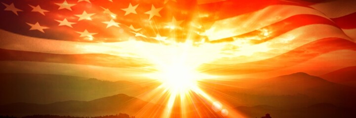 Obraz premium Composite image of digitally generated american flag rippling