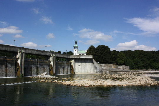 Hochablass artificial lake water reservoir renewable energy in Augsburg Germany