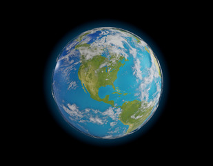 world planet earth North America USA. elements of this image furnished by NASA 3d-illustration