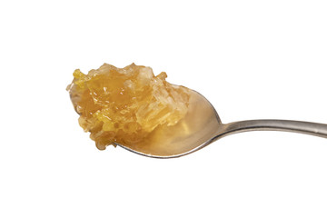 isolated honeycomb on the spoon