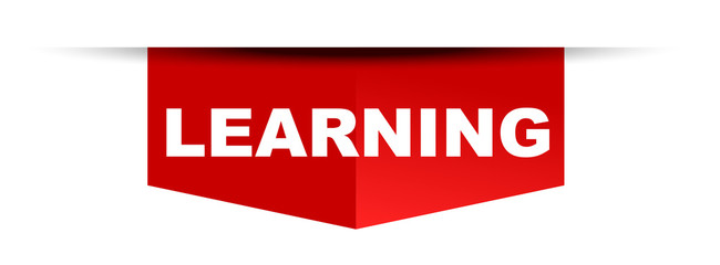 red vector banner learning