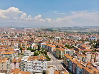 Fototapeta na wymiar Aerial Drone View of City with Apartments / Denizli Province in Turkey