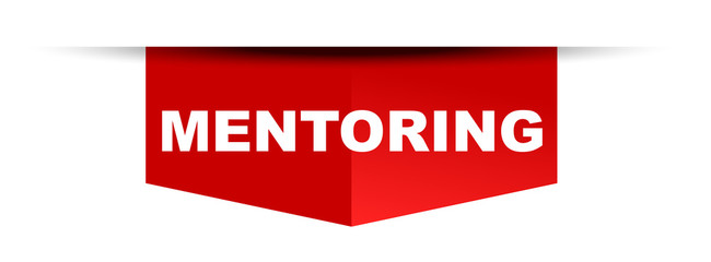 red vector banner mentoring