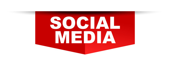 red vector banner social media