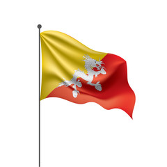 Bhutan flag, vector illustration
