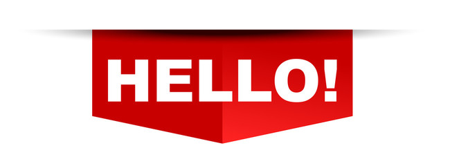 red vector banner hello