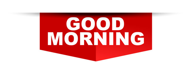 red vector banner good morning