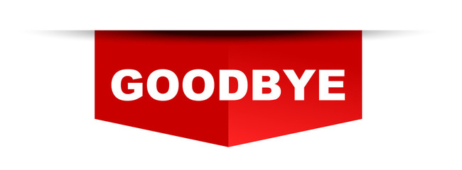 red vector banner goodbye