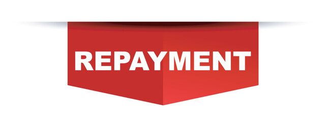 red vector banner repayment